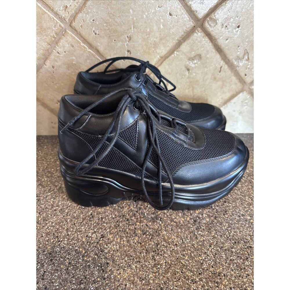 YRU Black Out Matrixx Platform Sneakers Women's Size 9 Gothic Punk